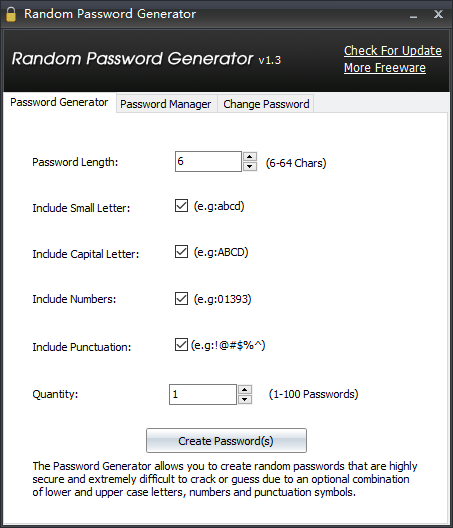 Random Password Generator(随机密码生成)