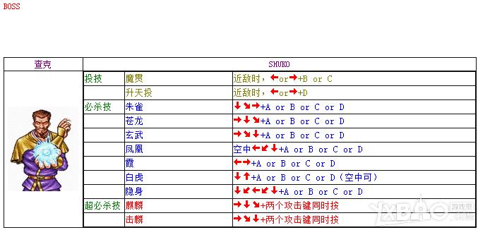 双截龙电脑版出招表 双截龙格斗出招表键盘带图